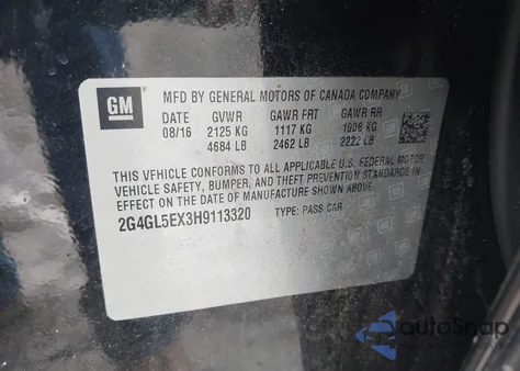 2017 Buick Regal Turbo Sport Touring из США, поврежденный, VIN 2G4GL5EX3H9113320